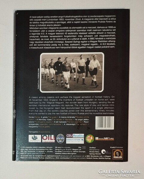 Aranycsapat Puskás. Angol-magyar díszdobozos DEDIKÁLT dvd Grosics Buzánszky labda futball