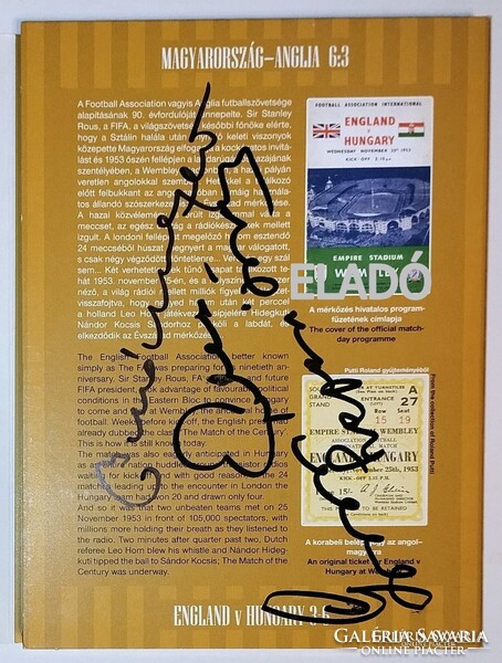 Aranycsapat Puskás. Angol-magyar díszdobozos DEDIKÁLT dvd Grosics Buzánszky labda futball