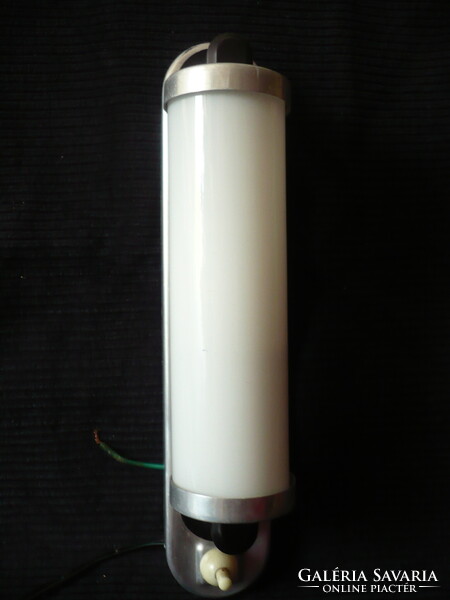 Régi Art Deco Üveg Cső Búrás Éjjeli Lámpa