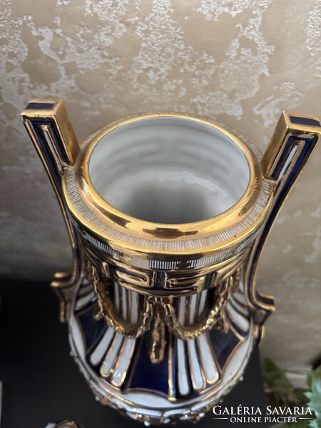 Antik Sèvres-stílusú porcelán váza August Bauscher-től – különleges gyűjtői darab!
