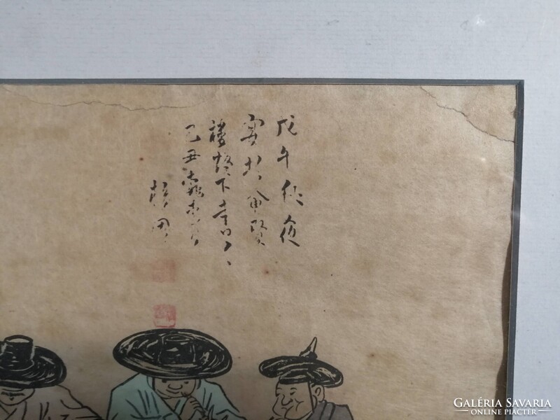 ANTIQUE KOREAN WOODCUT - KOREAI ZENÉSZEK - ANTIK FAMETSZET