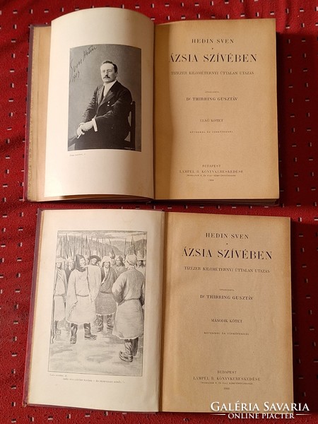 ELSŐ KIADÁS! képes fedelű MFTK 1906 VII-VIII.-SVEN HEDIN:ÁZSIA SZIVÉBEN I.II. --GYŰJTŐI!