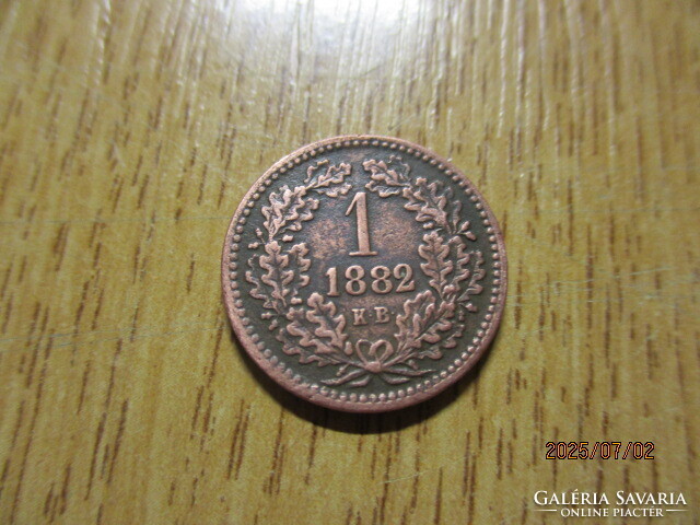 Magyar Királyi Váltópénz 1882KB  1 Krajcár XF