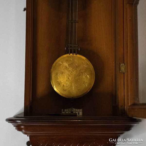 Bécsi barokk felesütős rugós falióra