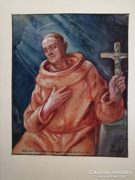 KOMJÁTI-WANYERKA GYULA - ÁHITAT - AKVARELL