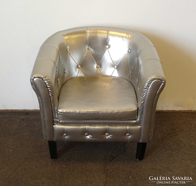 1V904 Modern körkarfás ezüst design klubfotel