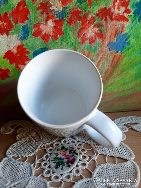 Helios 1891, lásd a jelzését, porcelán fehér bögre, csésze, törés, repedés mentes