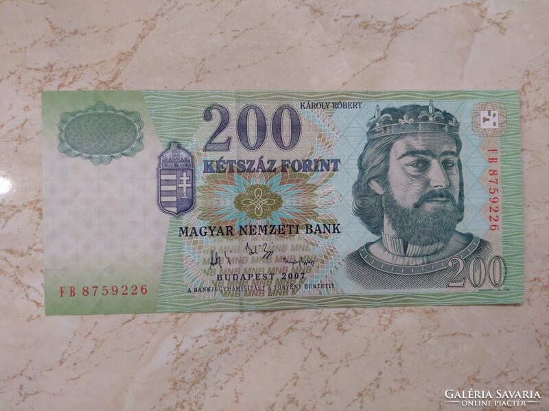 2007-es FB 200 papír forint bankjegy