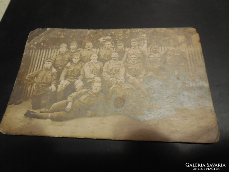 I. v.háburús  katonai csoport kép , magyar bakák , fotó , 14 x 9 cm