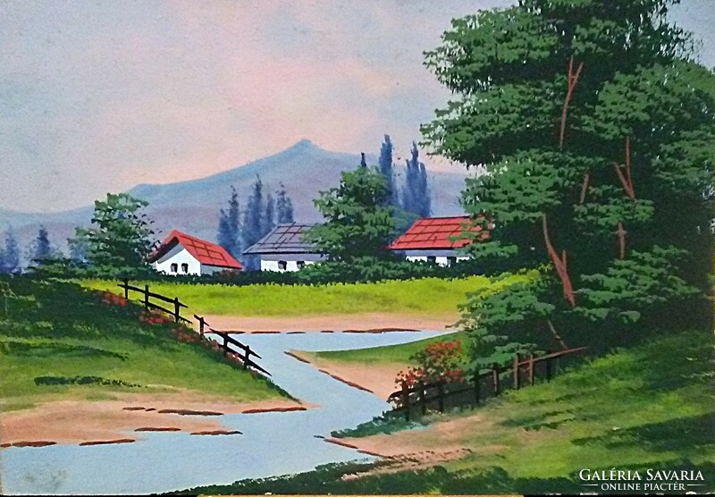 Festmény (03) - A HÁROM HÁZ