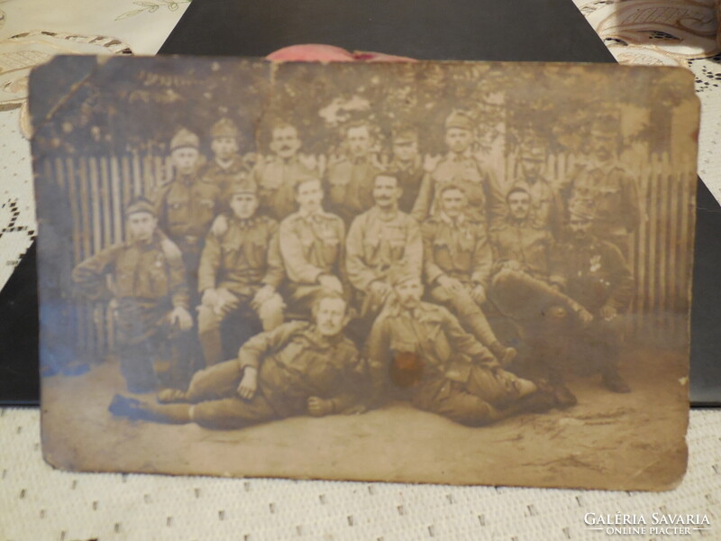 I. v.háburús  katonai csoport kép , magyar bakák , fotó , 14 x 9 cm