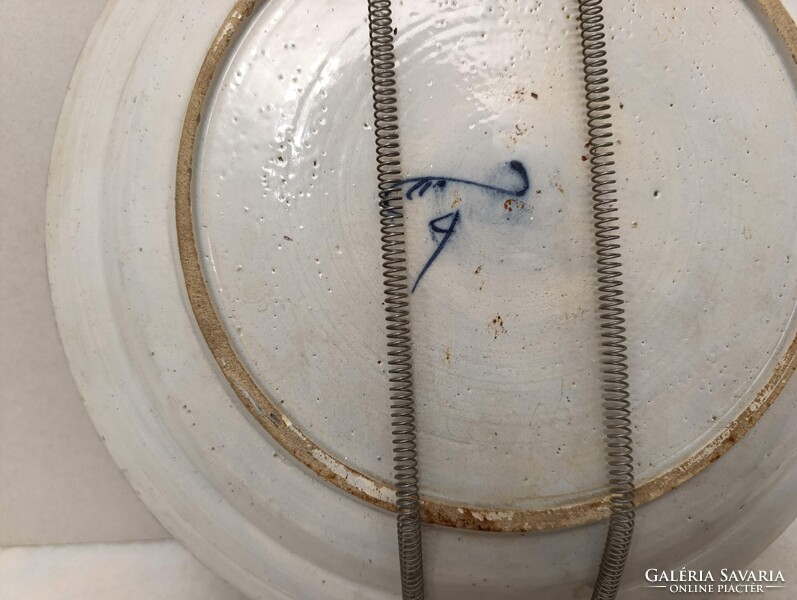 Antik zsidó delfti porcelán tányér tál oroszlán tóra tekercs judaika Delft 18. század 537 2954