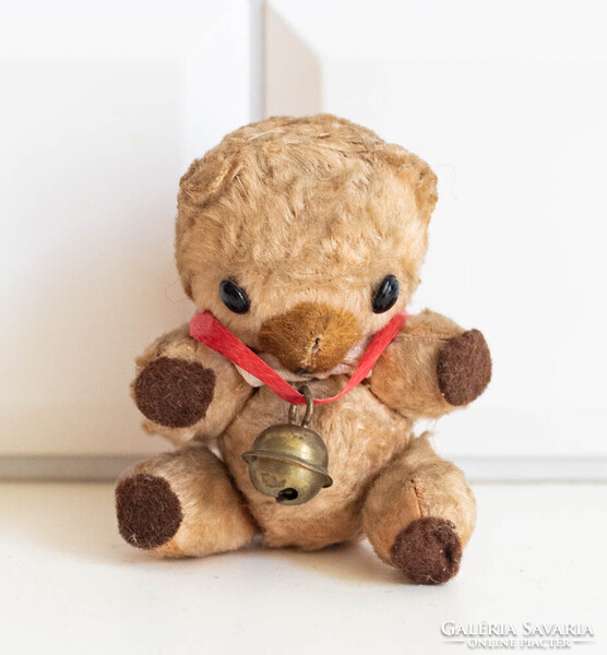 Vintage mini csengős mackó - maci, medve figura