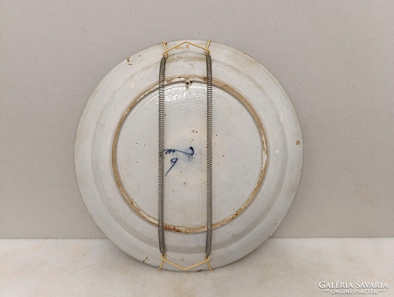Antik zsidó delfti porcelán tányér tál oroszlán tóra tekercs judaika Delft 18. század 537 2954