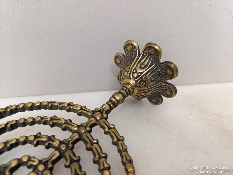 Hanuka gyertyatartó kis méretű réz menora menóra 9 ágú zsidó judaika hanukia Jerusalem 518 2967