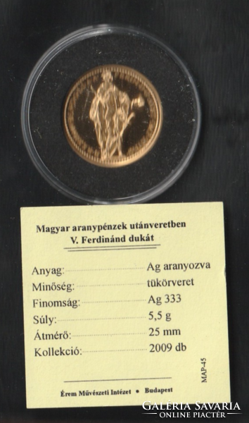 V. Ferdinánd dukát Magyar aranypénzek aranyozva