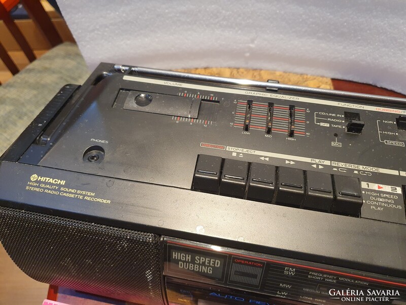 Retro Hitachi TRK-W350E rádiósmagnó kazetta boombox sétálómagnó hi-fi 21