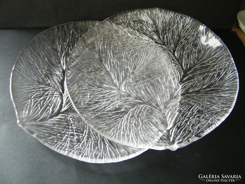 Norvég Hadeland Furu fenyőnyomatos üvegtálak 2 db