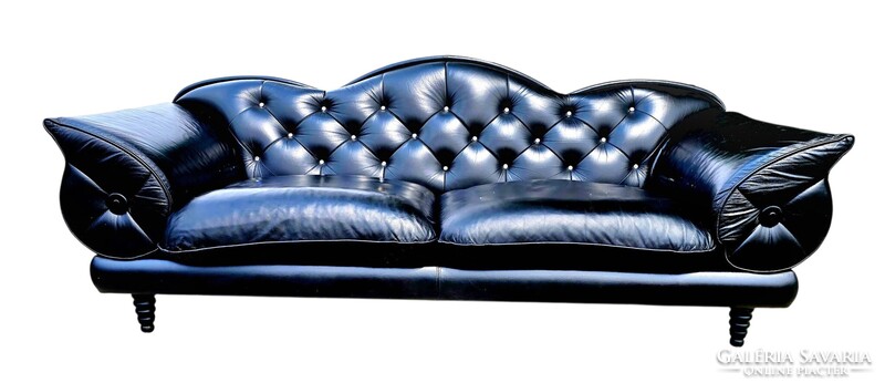 Exluzív Swarovski gombos luxus Olasz chesterfield jellegű bőr ülőgarnitúra B237