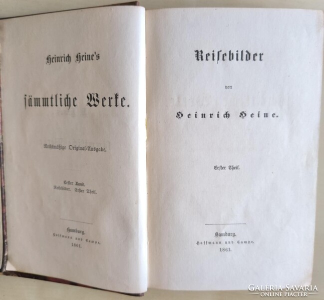 Heinrich Heine, Teljes művek / Heinrich Heine Samtliche Werke. 23 Bde 1861