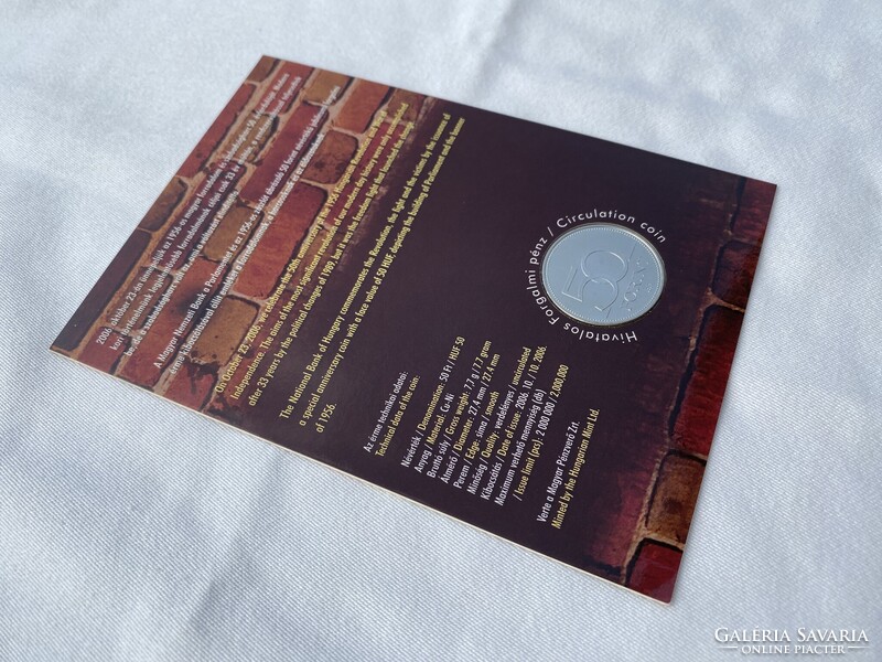 Az 1956-os magyar forradalom 50. évfordulója bliszter 1956-os UNC 50 Forintossal