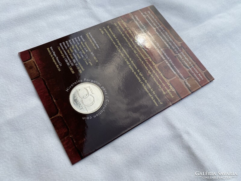 Az 1956-os magyar forradalom 50. évfordulója bliszter 1956-os UNC 50 Forintossal