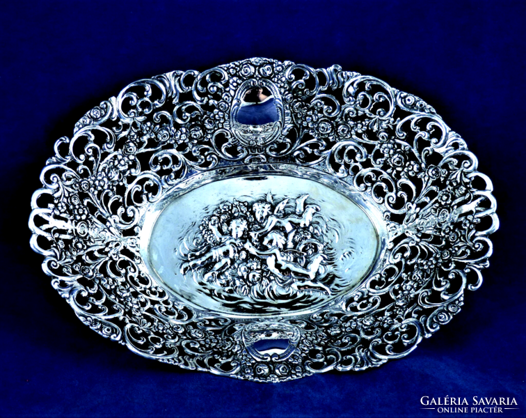 Beautiful, antique, silver offering bowl, German, ca. 1900!!!