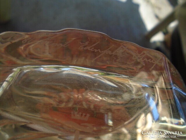 Gyönyörű, vintage  SKRUF Royal Krona 100% ólomkristály üvegváza Lars Hellstentől.