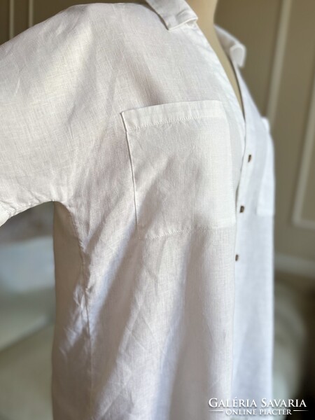 Paul Costelloe 38-as 100% len blúz, fehér ing