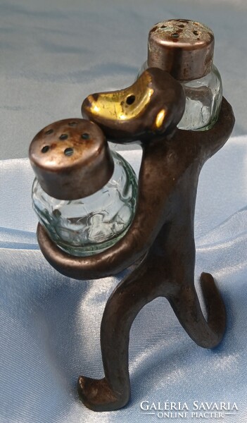 ArtDeco Walter Bosse Bronz Majom Só/Borsszóró