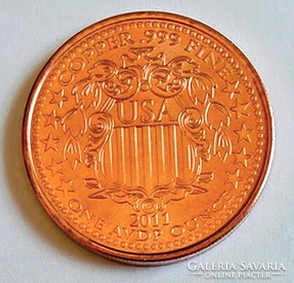 Walking Liberty 1 uncia tiszta réz 2011 USA UNC Tokban