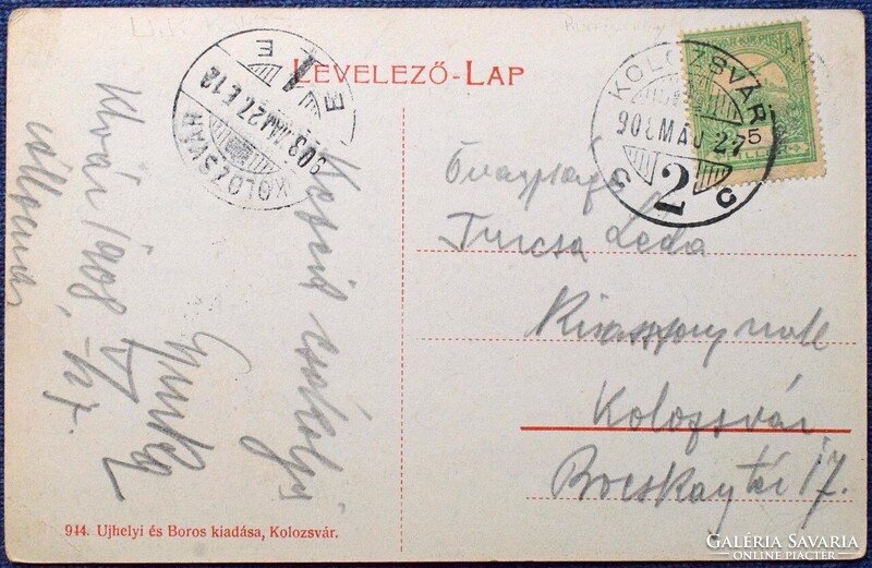 Kolozsvár - Mátyás király - tér (Erdélyi Bank, Generali Biztosító)  képeslap  1908
