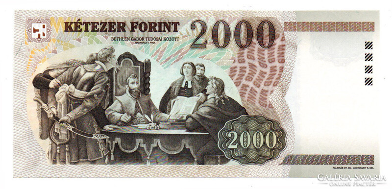 2000 Forint Bankjegy 1998 CA UNC, hullámos papír