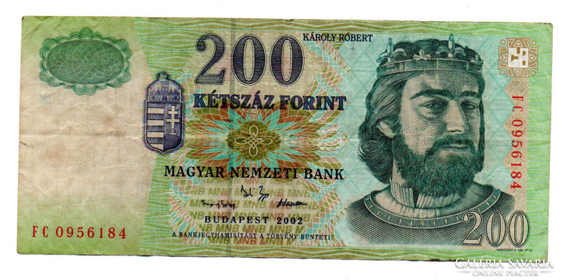 200 Forint Bankjegy 2002 FC F