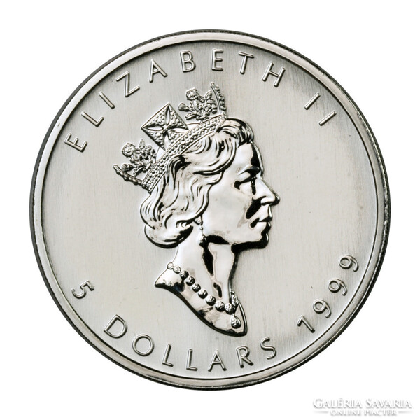 Kanada 5 Dollár 1999 1 UNCIA színezüst Maple Leaf