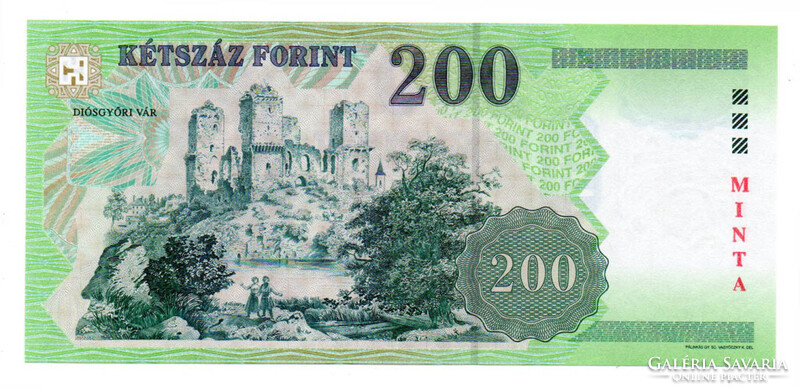 200 Forint Bankjegy 2007 MINTA nagyon alacsony sorszám 0000049