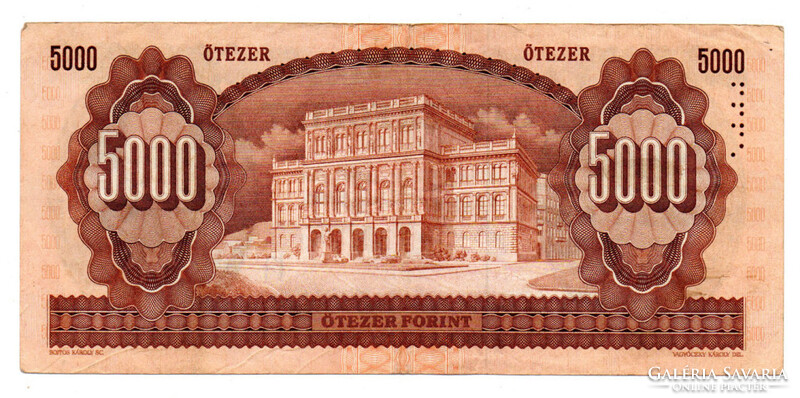 5000 Forint Bankjegy 1990 H sorozat F