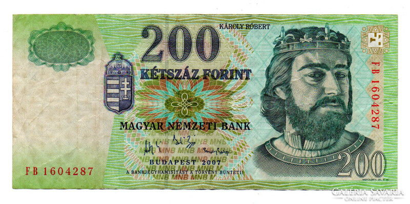 200 Forint Bankjegy 2007 FB VF