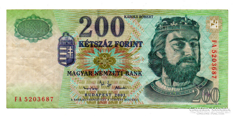 200 Forint Bankjegy 2001 FA VF