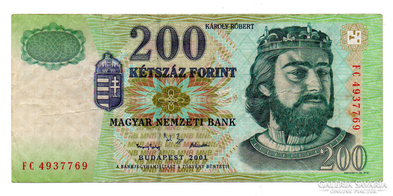 200 Forint Bankjegy 2001 FC VF