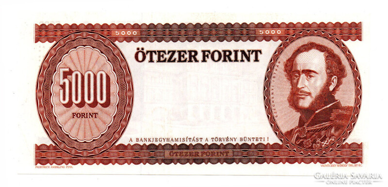 5000 Forint Bankjegy 1990-1995 fázisnyomat
