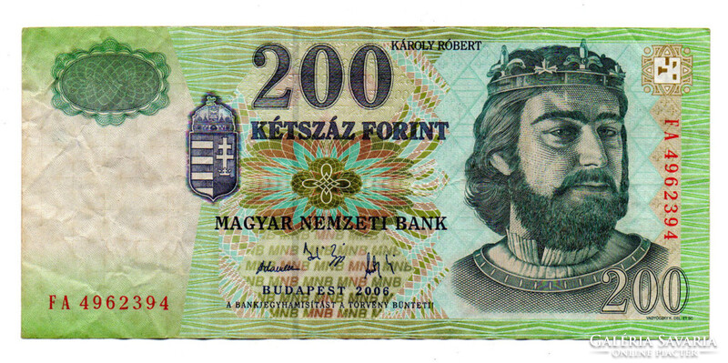 200 Forint Bankjegy 2006 FA VF
