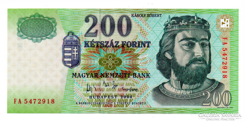 200 Forint Bankjegy 2004 FA gEF, 1 hajtás