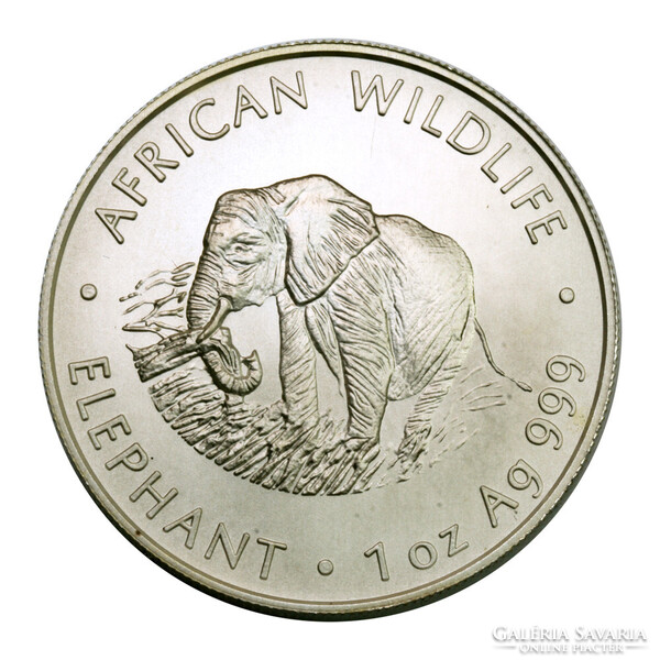 Zambia 1 UNCIA 5000 Kwacha 2000 Elefánt Ag999 matt felület
