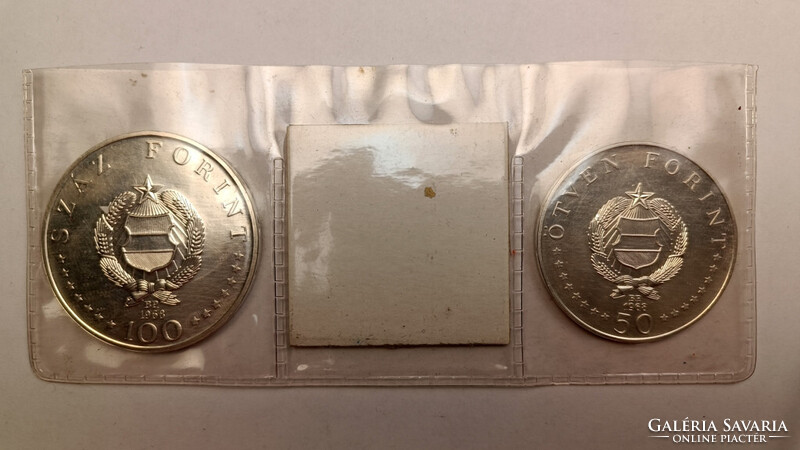 Semmelweis Ignác 50 és 100 Forint 1968 BU 48g Ag640 díszcsomagolt