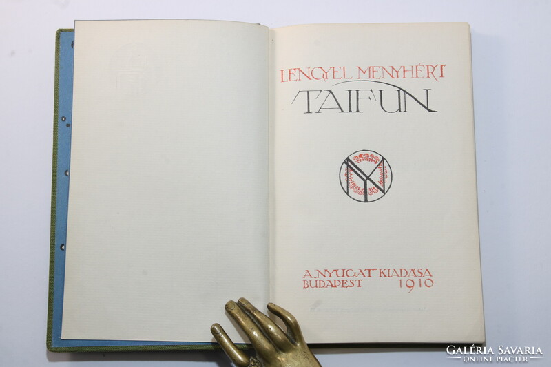1910 Nyugat könyvei szecessziós Falus Elek kötés Lengyel Menyhért Taifun Első kiadás !!