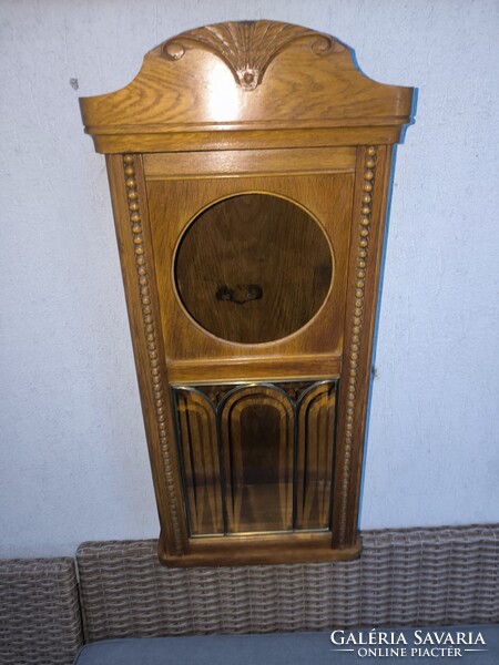 Antik szecessziós Art Deco fali vitrin kulcsos szekrény fali óra doboz csiszolt üveg hàzi àldàs tart