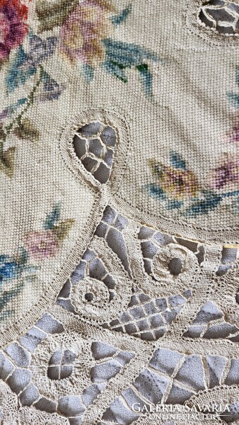 ÓRIÁS SZECESSZIÓS ART NOUVEAU VERT CSIPKE VERTCSIPKE GOBELIN TERÍTŐ APRÓLÉKOS KÉZIMUNKA MÚZEÁLIS