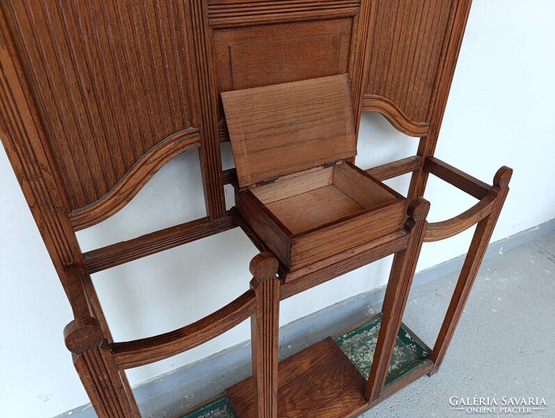 Előszobafal antik bútor nagy méretű dekoratív art deco tükrös ruhafogas fogas előszoba fal 972 3084