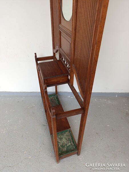 Előszobafal antik bútor nagy méretű dekoratív art deco tükrös ruhafogas fogas előszoba fal 972 3084